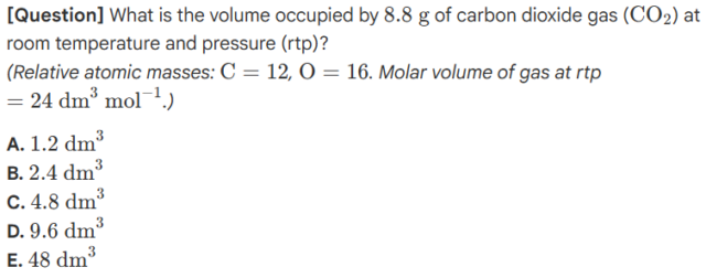 ESAT Chemistry 예시 문제